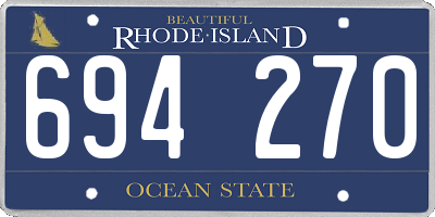 RI license plate 694270