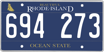 RI license plate 694273