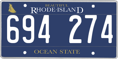 RI license plate 694274