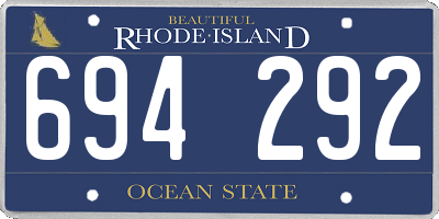 RI license plate 694292