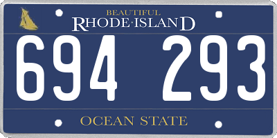 RI license plate 694293