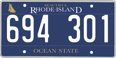 RI license plate 694301