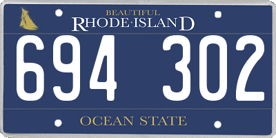 RI license plate 694302