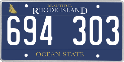 RI license plate 694303