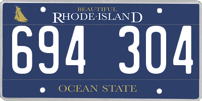 RI license plate 694304