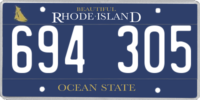 RI license plate 694305