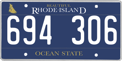 RI license plate 694306