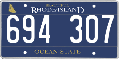 RI license plate 694307