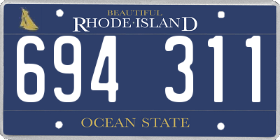 RI license plate 694311