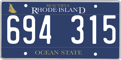 RI license plate 694315