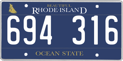 RI license plate 694316
