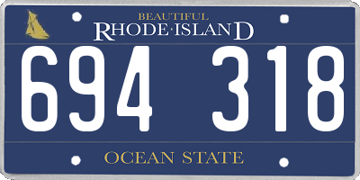 RI license plate 694318