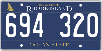 RI license plate 694320