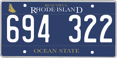 RI license plate 694322