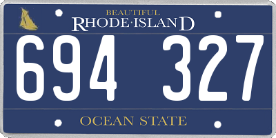 RI license plate 694327