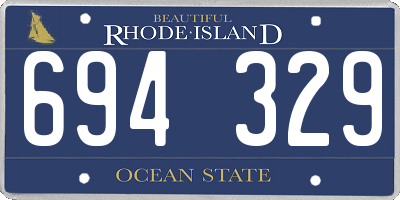 RI license plate 694329