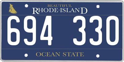 RI license plate 694330