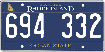 RI license plate 694332