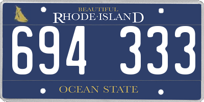 RI license plate 694333