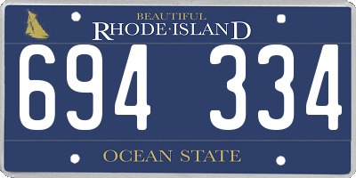 RI license plate 694334