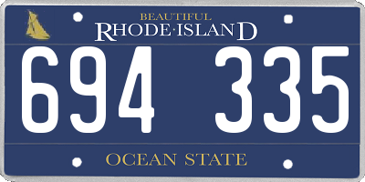 RI license plate 694335