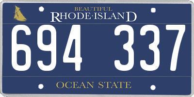 RI license plate 694337