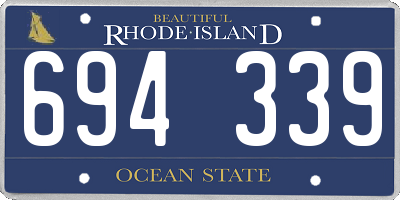 RI license plate 694339
