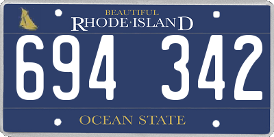 RI license plate 694342