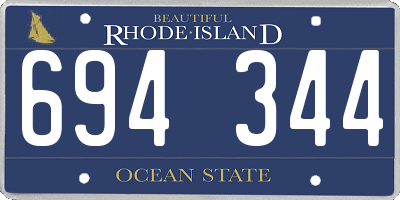 RI license plate 694344