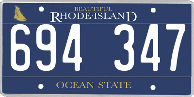RI license plate 694347