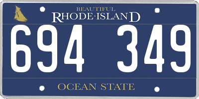 RI license plate 694349