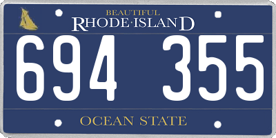 RI license plate 694355