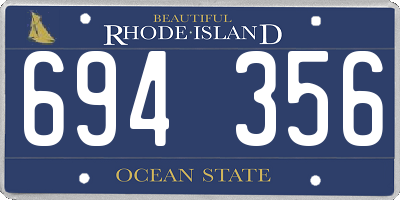 RI license plate 694356