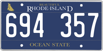 RI license plate 694357