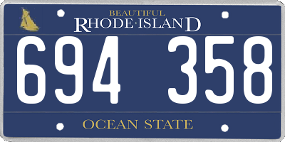 RI license plate 694358