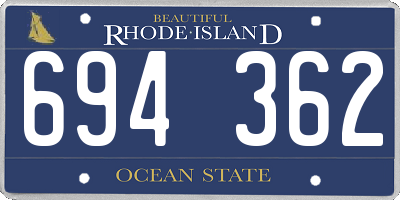 RI license plate 694362