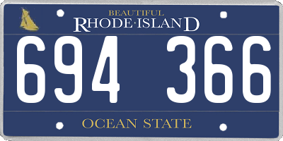RI license plate 694366