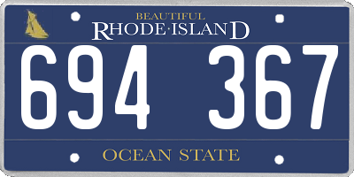 RI license plate 694367