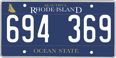 RI license plate 694369