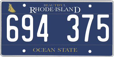 RI license plate 694375