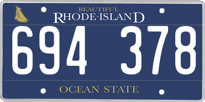 RI license plate 694378
