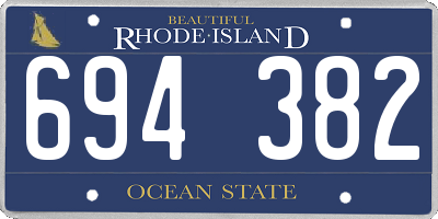RI license plate 694382