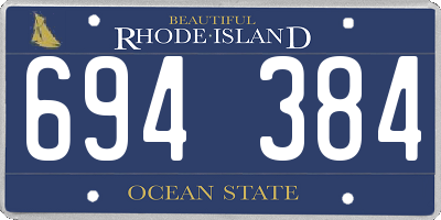RI license plate 694384