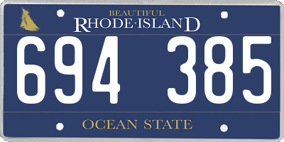 RI license plate 694385