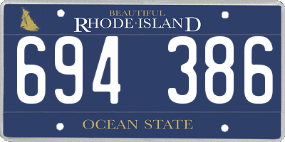 RI license plate 694386