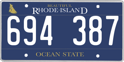 RI license plate 694387