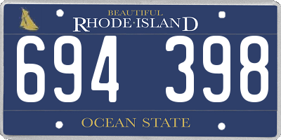 RI license plate 694398