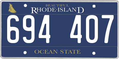 RI license plate 694407