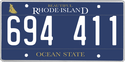 RI license plate 694411