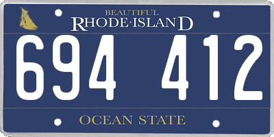 RI license plate 694412